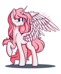 Size: 2000x2400 | Tagged: safe, artist:soulfulmirror, oc, oc only, oc:lilyana, alicorn, pony, alicorn oc, female, high res, mare, raised hoof, simple background, solo, starved for light, transparent background, wings
