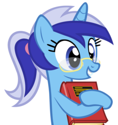 Size: 972x1028 | Tagged: safe, artist:kody02, minuette, pony, unicorn, g4, book, braces, female, glasses, mare, nerd pony, ponytail, simple background, transparent background