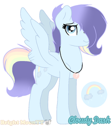 Size: 853x968 | Tagged: safe, artist:sleppchocolatemlp, oc, oc only, oc:cloudy dash, pegasus, pony, female, mare, offspring, parent:rainbow dash, parent:soarin', parents:soarindash, solo