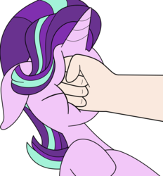 Size: 926x1000 | Tagged: safe, anonymous artist, edit, starlight glimmer, pony, unicorn, g4, abuse, debate in the comments, downvote bait, drama, fist, floppy ears, glimmerbuse, hand, op is a duck, op is trying to start shit, punch, punched, simple background, starlight drama, transparent background
