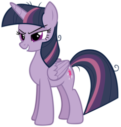 Size: 3612x3800 | Tagged: safe, artist:andoanimalia, mean twilight sparkle, alicorn, pony, the mean 6, clone, evil grin, female, grin, high res, mare, scary face, simple background, sinister, smiling, solo, transparent background, vector