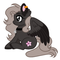 Size: 1000x1000 | Tagged: safe, artist:arxielle, oc, oc only, oc:onyx tourmaline, pegasus, pony, female, mare, simple background, sitting, solo, transparent background