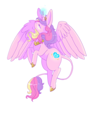 Size: 5400x7200 | Tagged: safe, artist:kirakiracalico, princess cadance, alicorn, pony, g4, absurd resolution, crown, ear fluff, female, glowing eyes, hoof shoes, jewelry, leonine tail, magic, mare, regalia, simple background, solo, spread wings, transparent background, wings