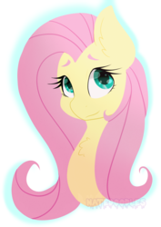 Size: 1783x2519 | Tagged: safe, artist:nate-doodles, fluttershy, pegasus, pony, g4, bust, chest fluff, female, looking at you, mare, portrait, simple background, solo, three quarter view, white background