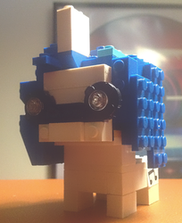 Size: 1459x1786 | Tagged: safe, artist:grapefruitface1, dj pon-3, vinyl scratch, pony, g4, brickheadz, irl, lego, photo, solo