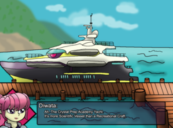 Size: 1170x864 | Tagged: safe, artist:pokecure123, diwata aino, equestria girls, g4, background human, pier, yacht