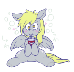 Size: 1083x1047 | Tagged: safe, artist:sajuaira, derpy hooves, pegasus, pony, g4, drink, female, mare, solo