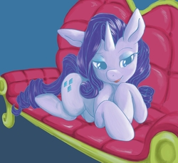 Size: 5625x5145 | Tagged: safe, artist:sajuaira, rarity, pony, unicorn, g4, absurd resolution, anatomically incorrect, fainting couch, female, incorrect leg anatomy, looking at you, mare, prone, solo