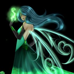 Size: 1024x1019 | Tagged: safe, artist:mdeltar, queen chrysalis, human, g4, clothes, dress, female, humanized, looking at you, looking back, looking back at you, magic, solo