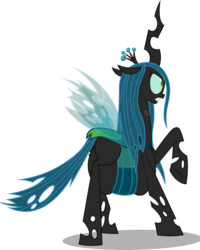 Size: 819x1024 | Tagged: safe, edit, queen chrysalis, changeling, changeling queen, g4, belly, big belly, fat, fat edit, female, queen chrysalard, raised hoof, simple background, solo, transparent background