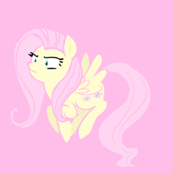 Size: 3000x3000 | Tagged: safe, artist:cycerina, fluttershy, pegasus, pony, g4, angry, cutie mark, female, flying, high res, mare, pink background, simple background, solo