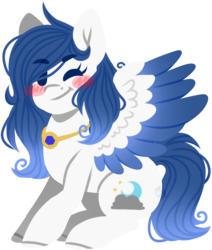 Size: 1237x1460 | Tagged: safe, artist:grapegrass, oc, oc only, pegasus, pony, female, mare, one eye closed, simple background, solo, transparent background, wink