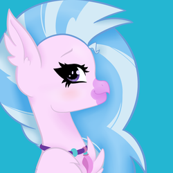 Size: 1500x1500 | Tagged: safe, artist:namiiarts, silverstream, classical hippogriff, hippogriff, g4, school daze, blushing, bust, smiling