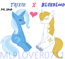 Size: 942x846 | Tagged: safe, artist:mlplover0711, prince blueblood, trixie, g4, female, heart, male, ship:bluetrix, shipping, simple background, straight, transparent background