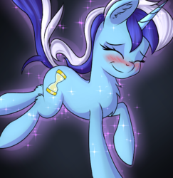 Size: 520x535 | Tagged: safe, artist:brok-enwings, minuette, pony, unicorn, g4, blushing, cute, eyes closed, female, mare, minubetes, smiling, solo