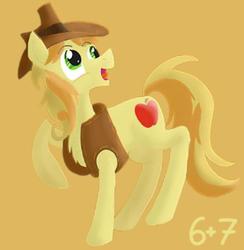 Size: 434x444 | Tagged: safe, artist:sixes&sevens, derpibooru exclusive, braeburn, earth pony, pony, g4, hat, male, simple background, solo