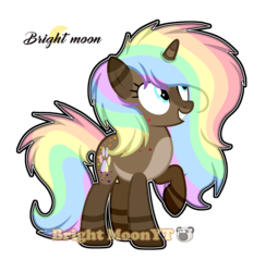 Size: 2236x2292 | Tagged: safe, artist:sleppchocolatemlp, oc, oc only, oc:cocoa swirl, pony, unicorn, female, high res, mare, paw prints, rainbow hair, raised hoof, simple background, solo, transparent background