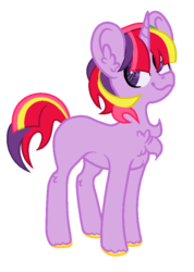 Size: 586x822 | Tagged: safe, artist:pon3waves, oc, oc only, pony, base used, chest fluff, cute, magical lesbian spawn, ocbetes, offspring, parent:sunset shimmer, parent:twilight sparkle, parents:sunsetsparkle, simple background, solo, transparent background