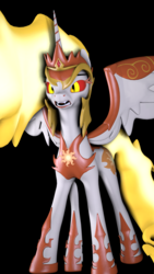 Size: 1080x1920 | Tagged: safe, artist:oc1024, daybreaker, alicorn, pony, g4, 3d, black background, female, phone wallpaper, simple background, solo, source filmmaker, spread wings, wings