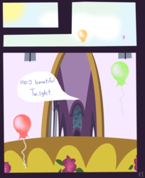 Size: 2500x3070 | Tagged: safe, artist:mayflower-mlp, comic:growing pains, balloon, comic, high res, implied twilight sparkle