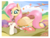 Size: 7004x5340 | Tagged: safe, artist:nevobaster, fluttershy, bird, butterfly, deer, parrot, pegasus, pony, g4, absurd resolution, bandage, clothes, colored wings, crimson rosella, cute, doe, female, first aid, first aid kit, fluttermom, flutternurse, gloves, hot air balloon, injured, kindness, looking at each other, mare, medicine, mouth hold, prone, scissors, shyabetes, solo, wings