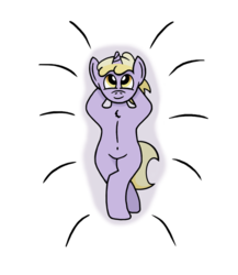 Size: 918x1057 | Tagged: safe, artist:gogglesparks, dinky hooves, pony, unicorn, g4, arm behind head, lying on bed, on back