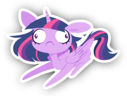 Size: 2422x1834 | Tagged: safe, artist:belka-sempai, twilight sparkle, alicorn, pony, g4, :c, derp, female, floppy ears, folded wings, frown, hooves, horn, lineless, mare, outline, prone, simple background, solo, transparent background, twilight sparkle (alicorn), wat, wide eyes, wings