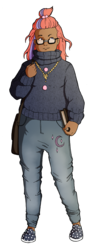 Size: 1024x2743 | Tagged: safe, artist:morganadulac, moondancer, human, g4, book, chubby, cutie mark on clothes, cutie mark on human, dark skin, glasses, humanized, long hair, simple background, transparent background