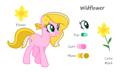 Size: 1663x972 | Tagged: safe, artist:darbypop1, oc, oc only, oc:wildflower, earth pony, pony, base used, female, mare, reference sheet, simple background, solo, transparent background