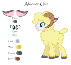 Size: 1317x1200 | Tagged: safe, artist:darbypop1, oc, oc only, oc:absolute unit, sheep, base used, male, ram, reference sheet, simple background, solo, transparent background