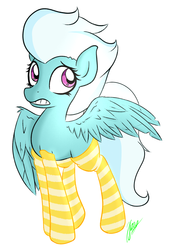 Size: 1133x1652 | Tagged: safe, artist:wuzzlefluff, fleetfoot, pegasus, pony, g4, clothes, female, simple background, socks, solo, striped socks, white background