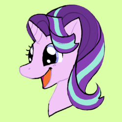 Size: 967x971 | Tagged: safe, artist:limitus, starlight glimmer, pony, unicorn, g4, bust, female, happy, open mouth, portrait, solo