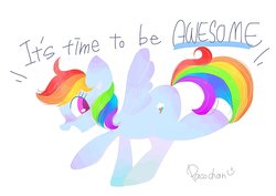 Size: 2039x1447 | Tagged: safe, artist:1drfl_world_end, rainbow dash, pegasus, pony, g4, female, mare, simple background, solo, time to be awesome, white background