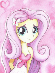Size: 656x881 | Tagged: safe, artist:astevenamedwolf, fluttershy, equestria girls, g4, female, hands behind back, looking at you, smiling, solo, traditional art