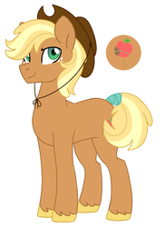 Size: 1641x2248 | Tagged: safe, artist:darlyjay, oc, oc only, oc:sun seed, earth pony, pony, male, offspring, parent:applejack, parent:caramel, parents:carajack, simple background, solo, stallion, white background