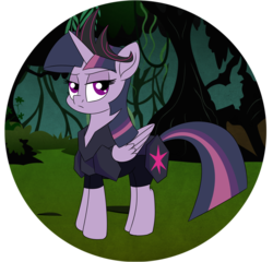 Size: 2249x2160 | Tagged: safe, artist:ms-mikail, artist:turkleson, mean twilight sparkle, alicorn, pony, g4, my little pony: friendship is magic, the mean 6, armor, clone, color, crown, everfree forest, high res, jewelry, regalia