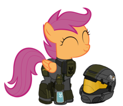 Size: 3500x3000 | Tagged: safe, artist:yognaughtsteve, scootaloo, pegasus, pony, fanfic:helljumpers, g4, fanfic art, female, halo (series), high res, military, odst, simple background, solo, transparent background