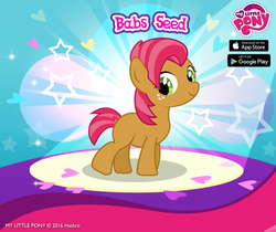 Size: 940x788 | Tagged: safe, gameloft, babs seed, pony, g4, official, female, my little pony logo, my little pony: friendship is magic logo, promotional art, solo