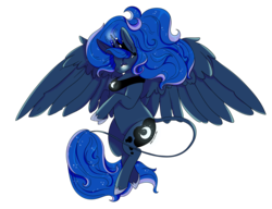 Size: 3900x3000 | Tagged: safe, artist:kirakiracalico, princess luna, alicorn, pony, g4, crown, female, high res, jewelry, mare, necklace, regalia, simple background, solo, transparent background