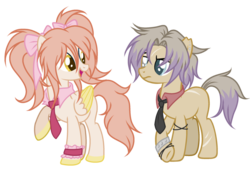 Size: 1024x705 | Tagged: safe, artist:mintoria, oc, oc only, earth pony, pegasus, pony, base used, female, male, mare, necktie, simple background, stallion, transparent background