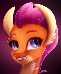 Size: 900x1091 | Tagged: safe, artist:paintcoloryt, smolder, dragon, g4, dragoness, fangs, female, smiling, solo