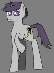 Size: 530x720 | Tagged: safe, artist:inky scroll, oc, oc only, oc:inky scroll, pony, unicorn, gray background, male, simple background, solo