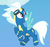 Size: 519x485 | Tagged: safe, screencap, fleetfoot, pony, g4, parental glideance, clothes, cloud, cropped, female, goggles, open mouth, sky, solo, startled, uniform, wonderbolts, wonderbolts uniform