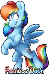 Size: 1490x2283 | Tagged: safe, artist:luximus17, rainbow dash, pegasus, pony, g4, chest fluff, cute, dashabetes, female, looking sideways, mare, name, simple background, smiling, smug, solo, spread wings, transparent background, wings