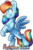 Size: 1490x2283 | Tagged: safe, artist:luximus17, rainbow dash, pegasus, pony, g4, chest fluff, cute, dashabetes, female, looking sideways, mare, name, simple background, smiling, smug, solo, spread wings, transparent background, wings