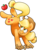 Size: 1985x2679 | Tagged: safe, artist:luximus17, applejack, earth pony, pony, g4, apple, bucking, cute, female, food, jackabetes, looking back, looking up, mare, name, simple background, solo, transparent background