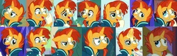 Size: 1600x512 | Tagged: safe, screencap, sunburst, pony, unicorn, celestial advice, g4, the parent map, uncommon bond, angry, beard, bed hair, clothes, collage, confused, cute, excited, facial hair, frustrated, glasses, grumpy, handsome, happy, irritated, male, robe, smug, stallion, sunbetes, sunburst's cloak, sunburst's glasses