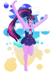 Size: 1200x1600 | Tagged: safe, artist:luminescence553, sci-twi, twilight sparkle, equestria girls, g4, my little pony equestria girls: better together, armpits, clothes, female, simple background, solo, swimsuit, transparent background