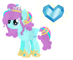 Size: 523x435 | Tagged: safe, artist:crystalhearts123yt, oc, oc only, oc:crystal hearts, alicorn, crystal pony, pony, alicorn oc, crystallized, female, horn, mare, offspring, parent:princess cadance, parent:shining armor, parents:shiningcadance, reference sheet, simple background, solo, transparent background, wings