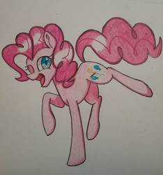 Size: 949x1013 | Tagged: safe, artist:ponime11, pinkie pie, earth pony, pony, g4, female, one eye closed, solo, traditional art, wink